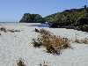 Here is where a small river empties into the Tasman Sea and its secluded beach near Lake Paringa on the west coast.